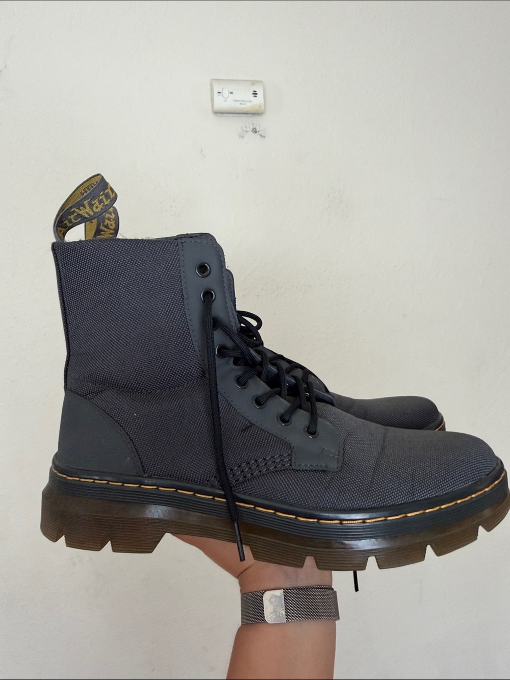 Dr martens Combs twill waterproof Boots gray size 10